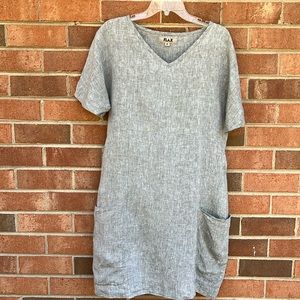 Flax brown mixed with white dress.size petite